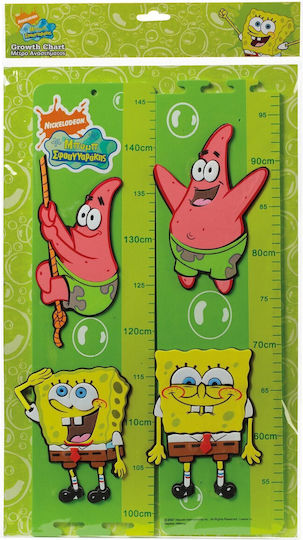 Hollytoon Foam Kids Growth Height Chart Spongebob Green 145cm