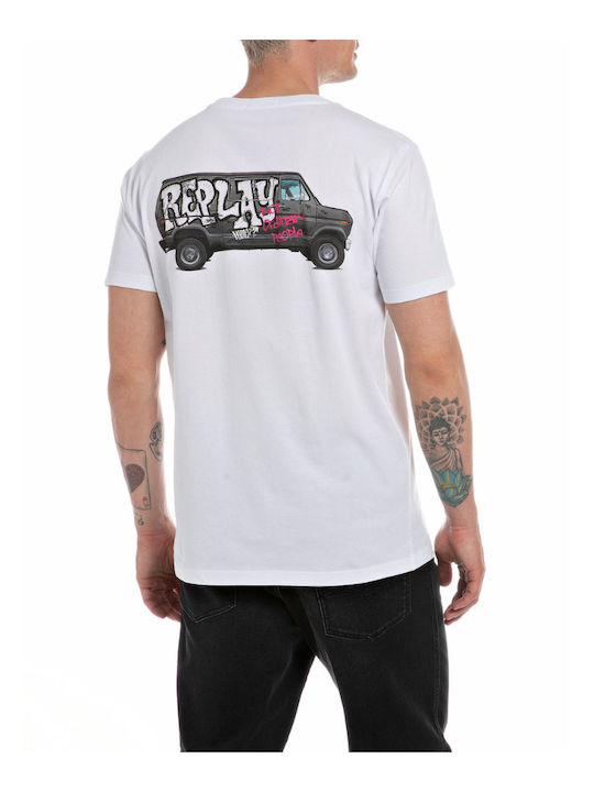 Replay Herren T-Shirt Kurzarm Weiß