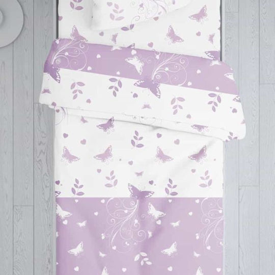 Viopros Kids Sheets Single Valeria Lilac 160x275cm Viopros Kids Sheets Single Valeria Lilac 160x275cm