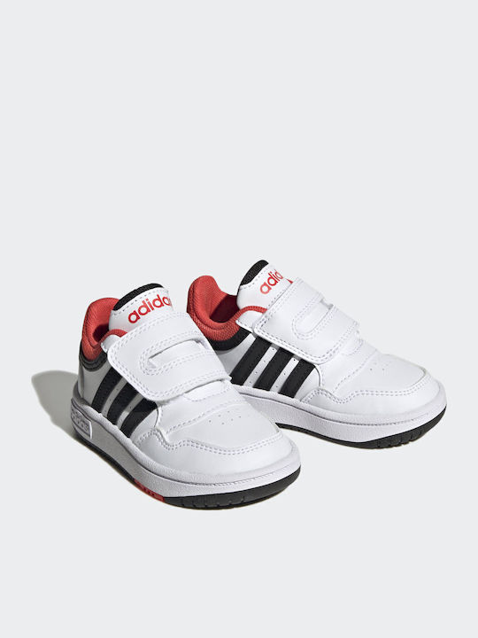 Hoops 3.0 CF Kids Sports Shoes with Hoop & Loop Closure White