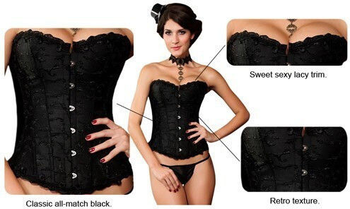 Black Jacquard Weave Corset Sexy Corsets