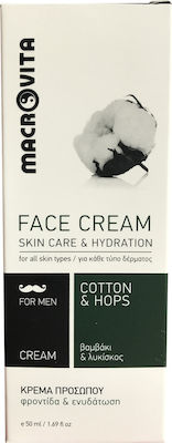 Macrovita Cotton & Hops Moisturizing Cream for Men Suitable for Normal Skin 50ml