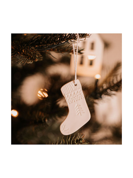 Porzellan Weihnachtsbaumschmuck Weiß 5x4cm