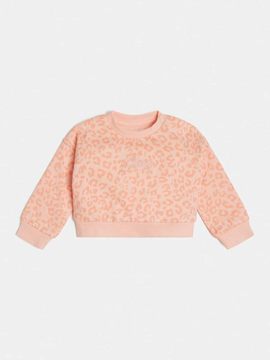 Guess Kids Sweatshirt Cropped Pink