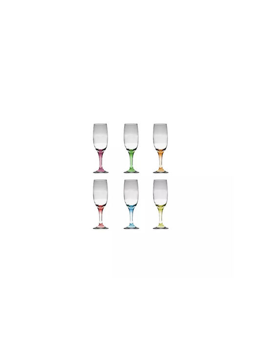 Uniglass Kouros Set of Glasses Champagne made of Glass Stemmed 185ml 96504 6pcs