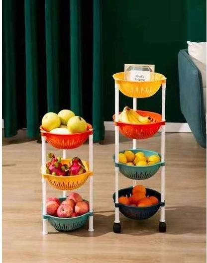 Dream House Store Plastic Kitchen Rack 4 Tiers Multicolour 28x28x81cm