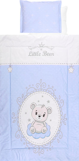 Lorelli Baby Crib Bedding Set Little Bear 4pcs Light Blue