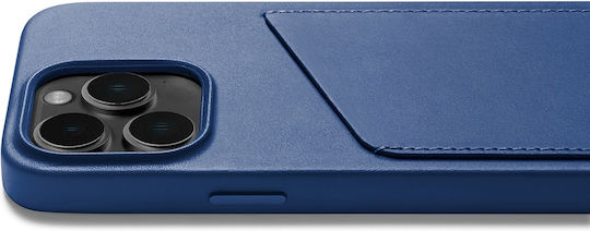 Mujjo Full Leather Wallet Δερμάτινο 1mm Monaco Blue (iPhone 14 Pro)