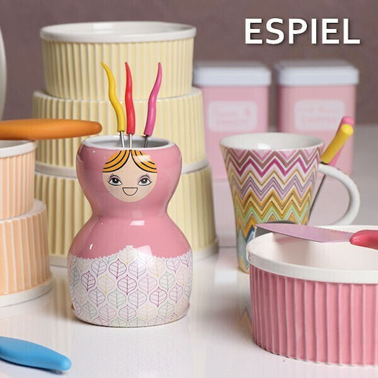 Espiel Cup Porcelain Fondue Pot with Tea Light for 2 Persons 9.5x9.5x12.5cm