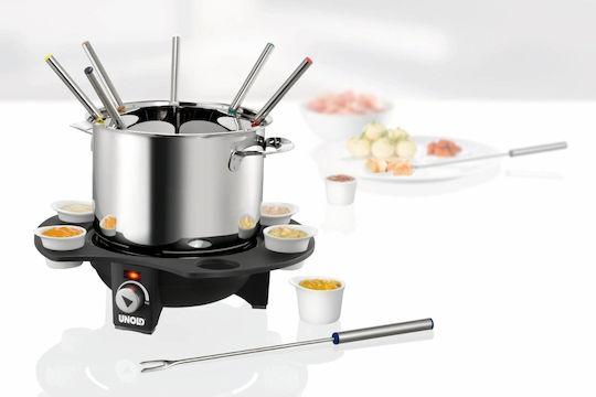Unold Elegance Electric Metallic Fondue Pot for 8 Persons Silver 1000W 16x16x21cm