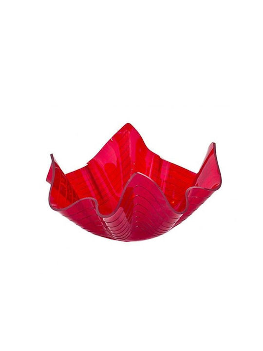 Marva Waves Fruit Bowl Plastic Red