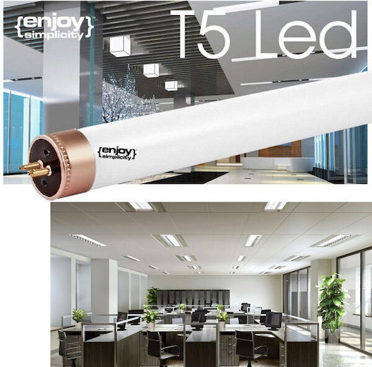 Elvhx Λάμπα LED 8W Τύπου Φθορίου 56.32εκ. για Ντουί G5 και Σχήμα T5 Ψυχρό Λευκό 750lm