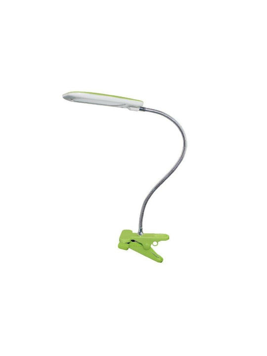 Aca Baz2 LED Office Lamp with Flexible Arm and Clip in White Color