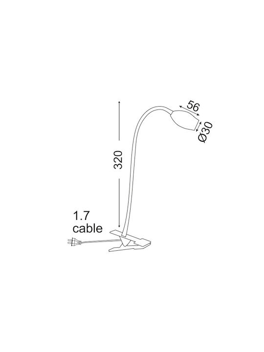 Aca Swan LED Office Lamp with Flexible Arm in Silver Color