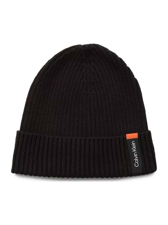 Beanie Ανδρικός Σκούφος με Rib Πλέξη σε Μαύρο χρώμα