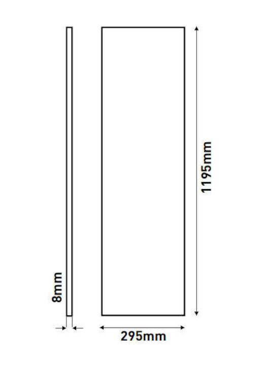 Eurolamp Rectangular Recessed LED Panel 40W with Cool White Light 6500K 119.5x29.5cm