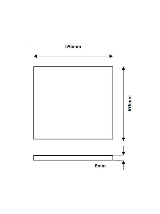 Eurolamp Square Recessed LED Panel 40W with Cool White Light 6500K 60x60cm