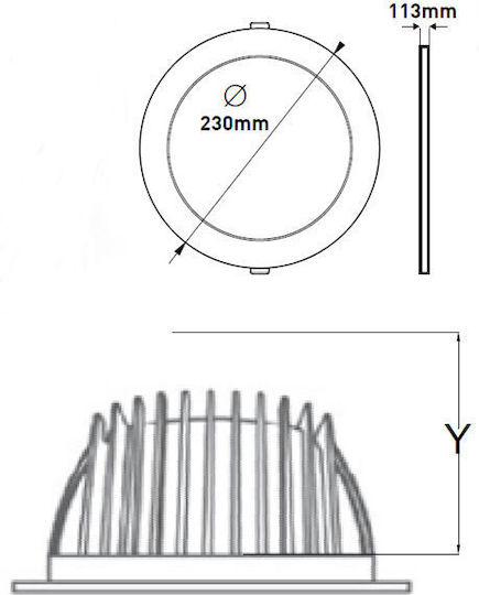 Eurolamp Χωνευτό LED Panel 55W 23εκ. Eurolamp Χωνευτό LED Panel 55W 23εκ.