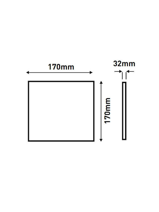 Eurolamp Square Outdoor LED Panel 12W with Cool White Light