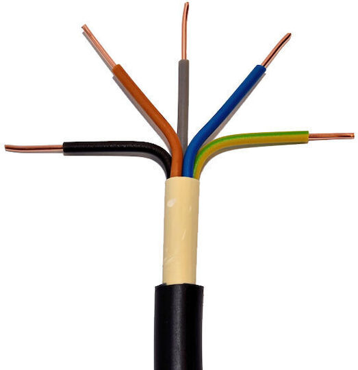 Eurolamp Power Cord Type NYY With Cable Properties 5x10mm² In Black Colour 1m
