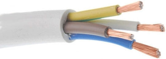 Eurolamp Power Cord With Cable Properties 4x2.5mm² In White Colour 1m Flexible