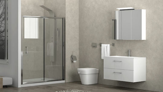 Karag New Flora 500 Shower Screen for Shower with Sliding Door 120x180cm Clear Glass