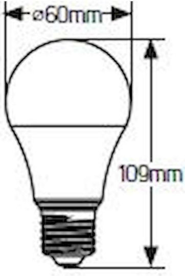 Geyer Λάμπα LED 10W 109mm για Ντουί E27 και Σχήμα A60 Ψυχρό Λευκό 1055lm