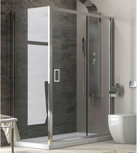 Karag New Flora 500 Duschwand für Dusche mit Schieben Tür 70x180cm Klarglas