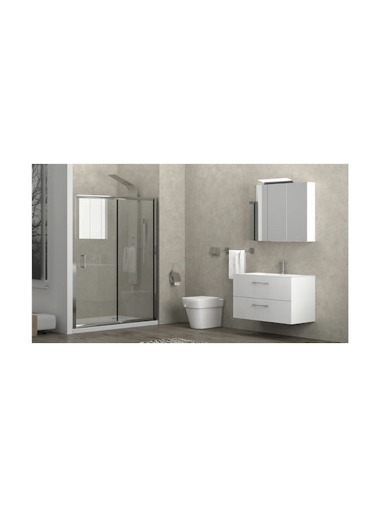 Karag New Flora 500 Διαχωριστικό Ντουζιέρας με Συρόμενη Πόρτα 100x180cm Clear Glass