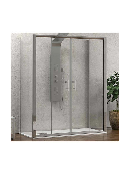 Karag Flora 600 Shower Screen for Shower with Sliding Door 70x190cm Clear Glass Cromo