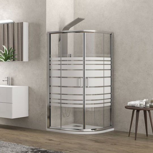 Karag New Flora 200 Καμπίνα Ντουζιέρας Ημικυκλική με Συρόμενη Πόρτα 80x80x180cm Serigrafato Karag New Flora 200 Καμπίνα Ντουζιέρας Ημικυκλική με Συρόμενη Πόρτα 80x80x180cm Serigrafato