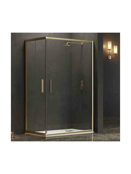 Karag Efe 100 Καμπίνα Ντουζιέρας με Συρόμενη Πόρτα 80x120x190cm Clear Glass Oro