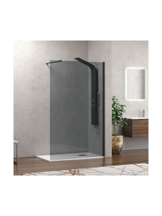 Karag Walkin 1 Shower Screen for Shower 140x200cm Fume Nero