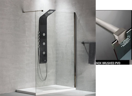 Devon Iwis Walk-In Divider de verandă Duș 87-89x200cm Sticlă curată Inox periat
