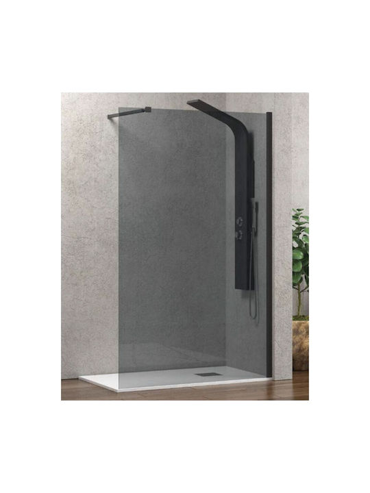 Karag Walkin 1 WAL1NF80 Duschwand für Dusche 80x200cm Rauchgase Nero