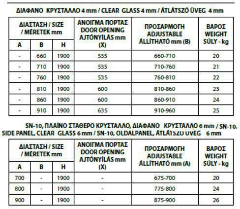 Karag M 4S Διαχωριστικό Ντουζιέρας με Πτυσσόμενη Πόρτα 86x190cm Clear Glass Cromo