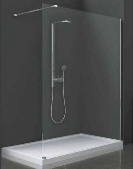 Karag Walkin 1 Divider de verandă Duș 80x200cm Sticlă transparentă Cromo