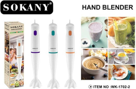 Sokany WK-1702-2 Ραβδομπλέντερ με Πλαστική Ράβδο 300W Λευκό