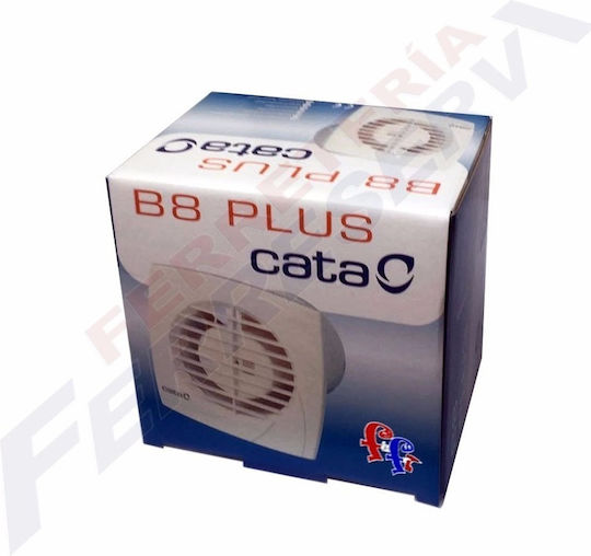 Cata B 8 Plus Επιτοίχιος Εξαεριστήρας Μπάνιου 90mm Λευκός
