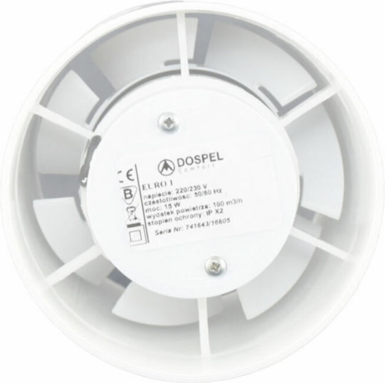 Dospel Euro 3 150 Εξαεριστήρας Μπάνιου 150mm Λευκός