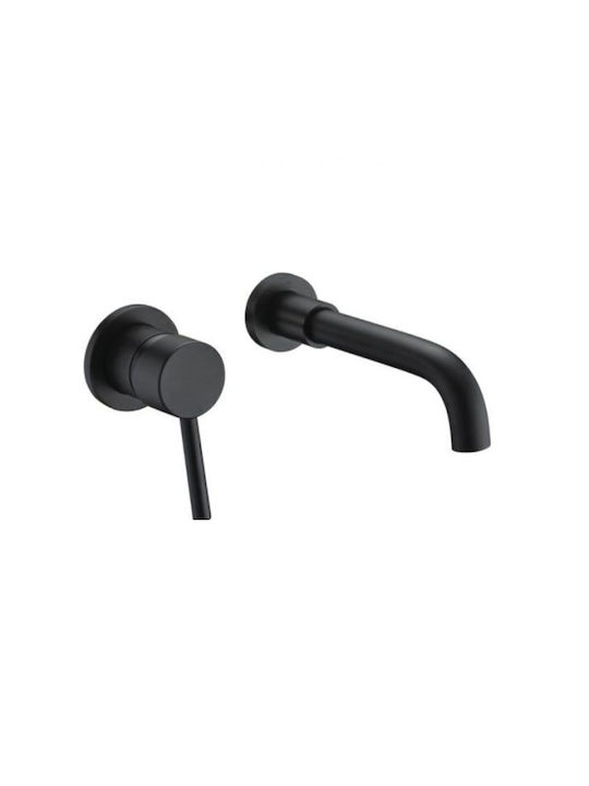 Karag Artemis Built-in Mixer & Spout Set for for Bathroom Sink 1 Exit Inox Black Matt