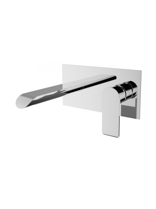Teorema Xs Built-in Mixer & Spout Set for for Bathroom Sink 1 Exit Chrome