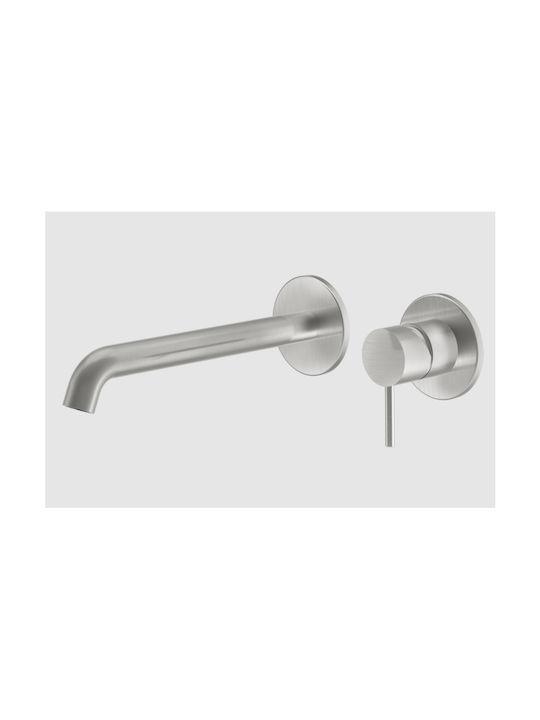 La Torre Elle Built-in Mixer & Spout Set for for Bathroom Sink 1 Exit Inox Inox Brushed