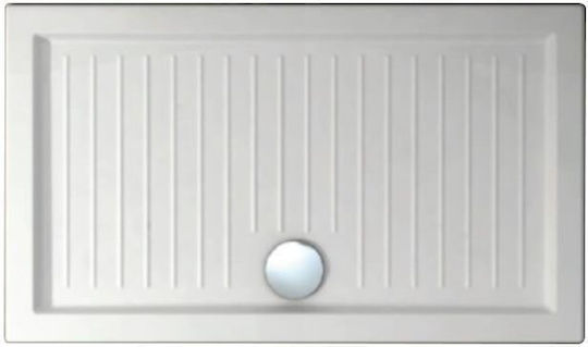 Roca Rectangular Porcelain Shower White Roma 100x70x5.5cm