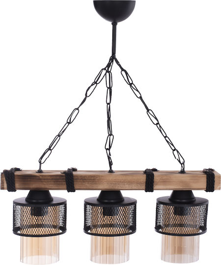 HomeMarkt Κρεμαστό Φωτιστικό Καφέ Ράγα με Ντουί E27 50εκ.