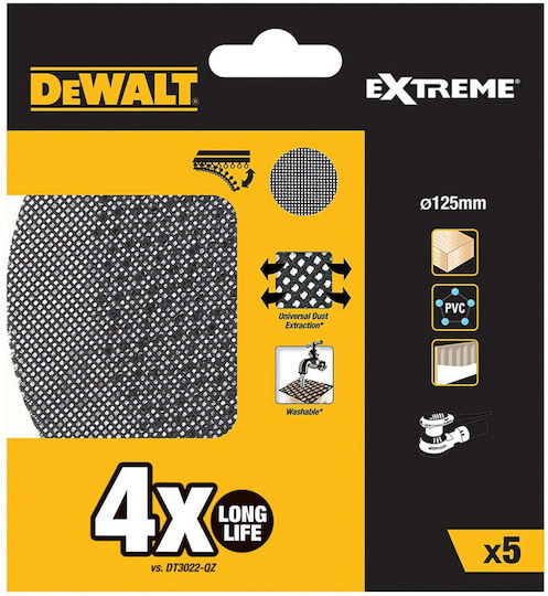 DEWALT Eccentric Sheets Orbital Sander Sanding Sheet K60 125x125mm Set 5pcs