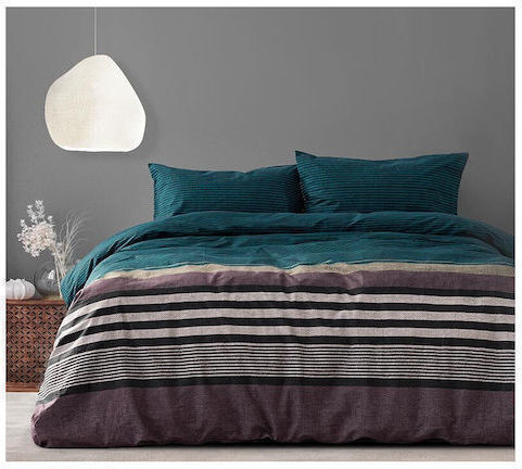 Kocoon Bettwäsche-Set Überdoppel 240x270cm. Komo Blue 4Stück