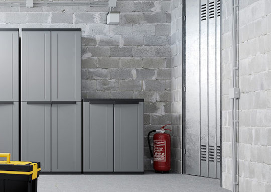 Zweiflügeliger Schrank JLine Kunststoff mit 1 Regal 68 68x37.5x85cm