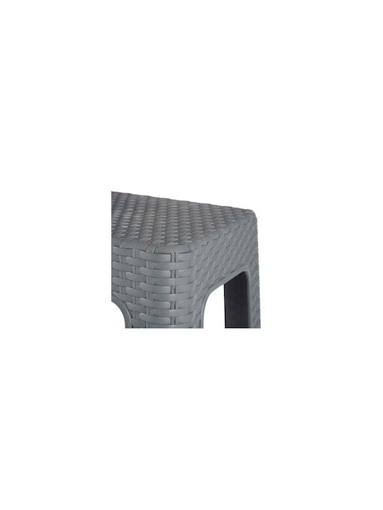 Outdoor Rattan Stool White 36x36x45cm