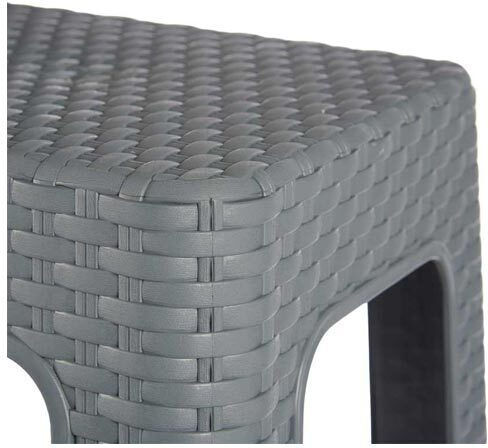 Σκαμπό Εξωτερικού Χώρου Rattan Λευκό 36x36x45cm